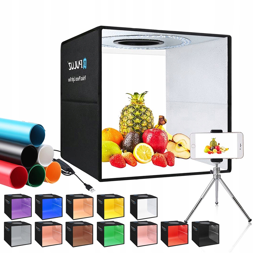 Fotobox 40x40x40 cm Led stan, nestíněný, fotografické studio