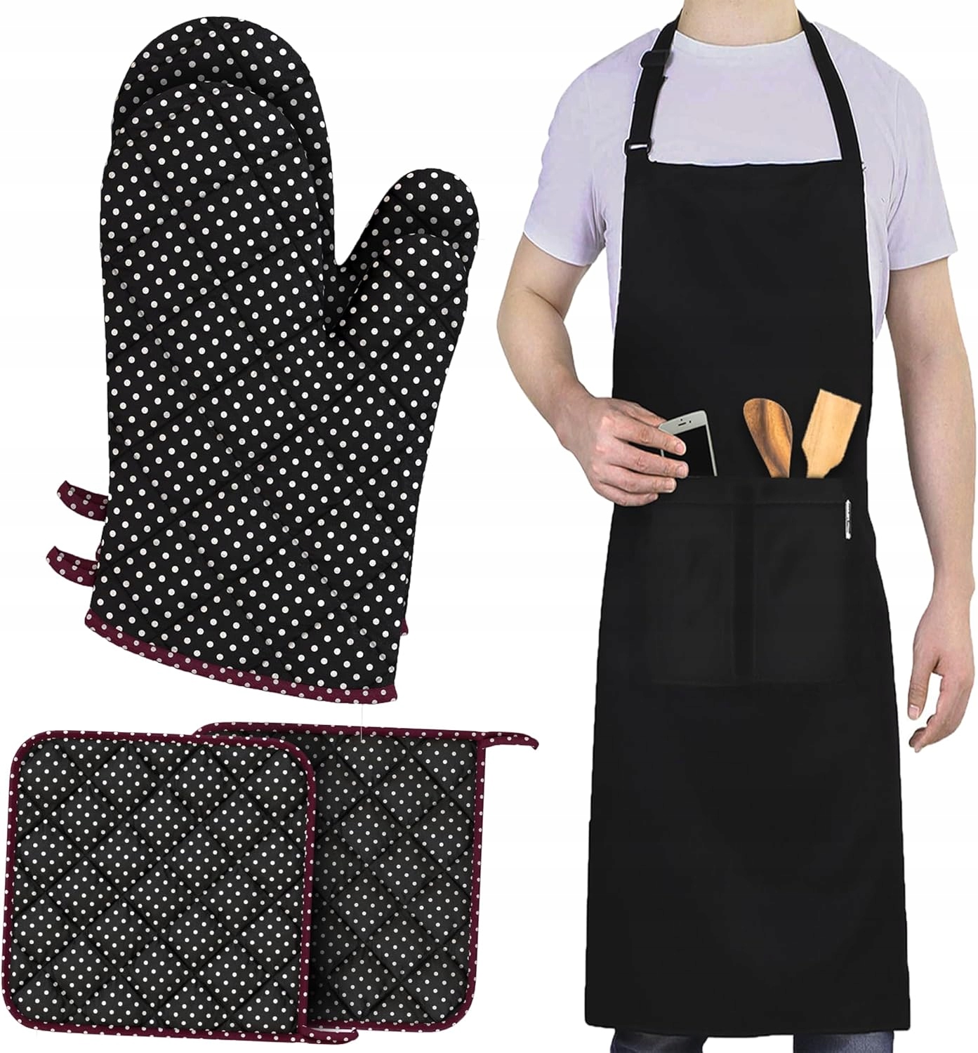 Kuchyňský set s kuchyňskou zástěrou, Rukavice do trouby