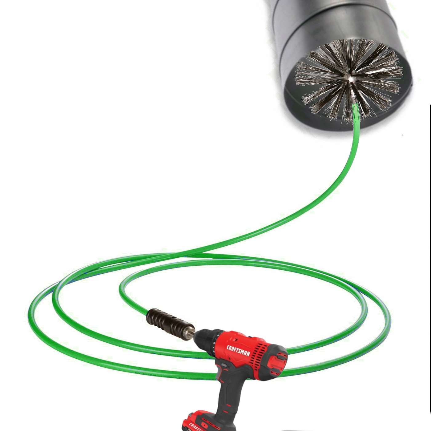 Komínový set na čistenie komínov a ventilácie 7 m na vŕtačku