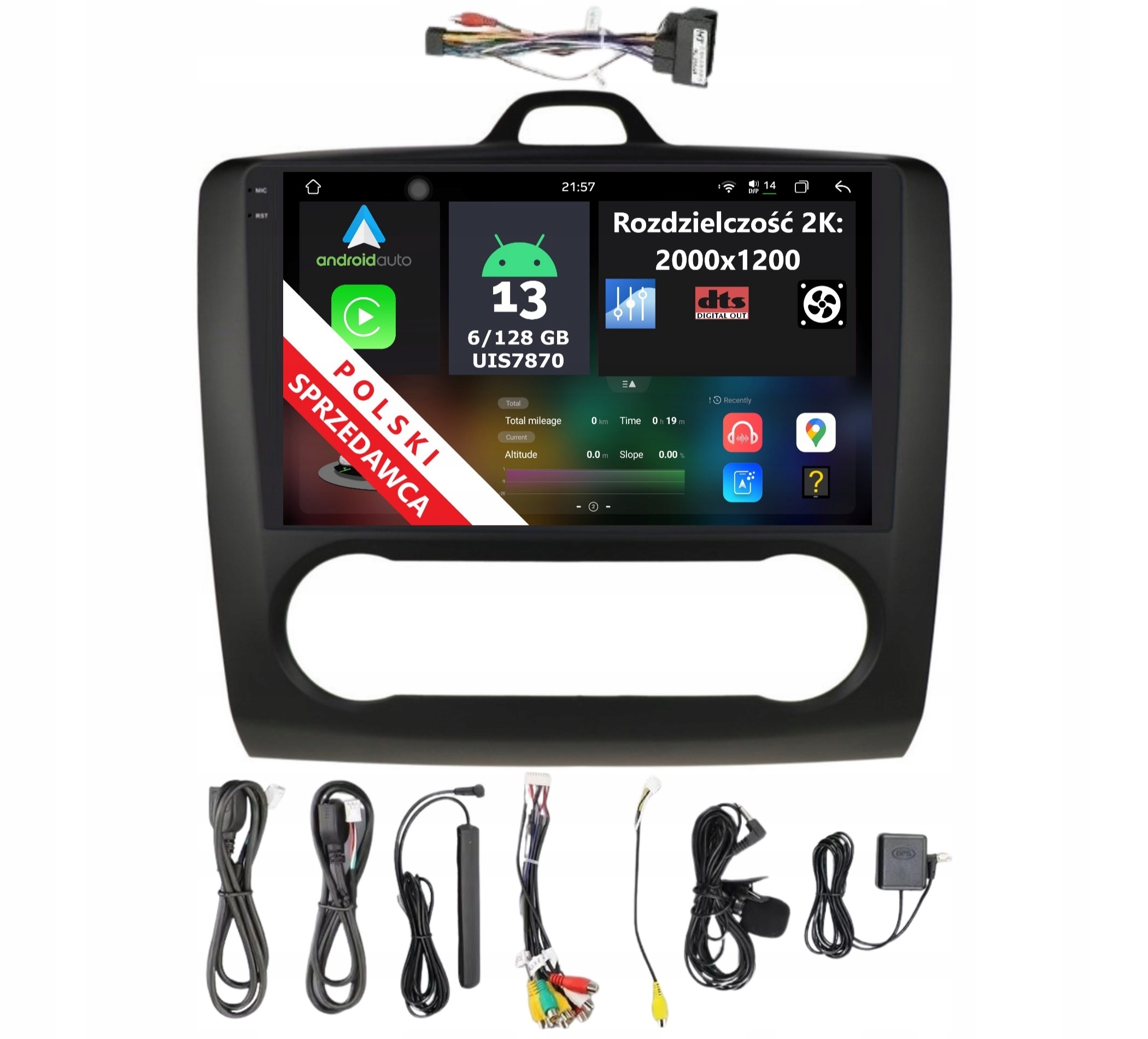 Navigácia Rádio 2DIN Android Ford Focus MK2 6/128 Gb Dsp Dts Carplay Lte