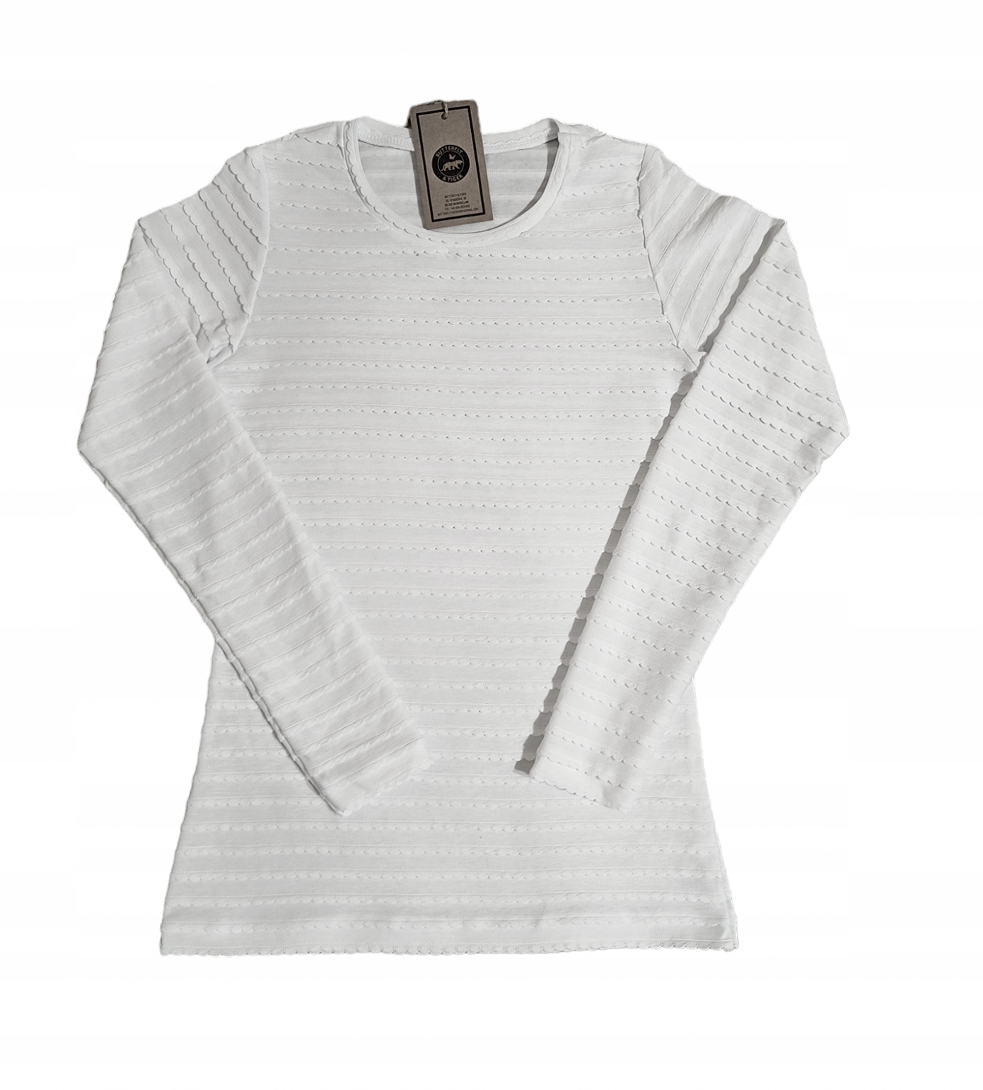 BLUZKA BIAŁA FALBANKA BAWEŁNA M BUTTERFLY&TIGER