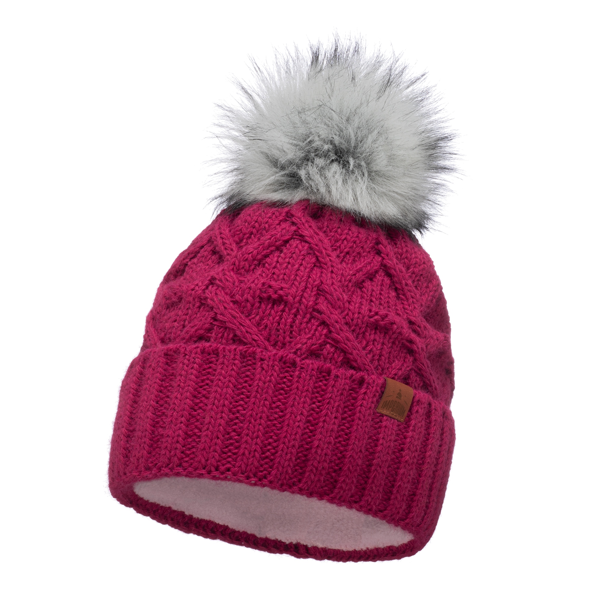 

Czapka zimowa damska z pomponem Fuksja