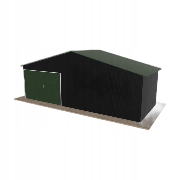Plechová garáž 7.5 x 3 m jednopolohová, dvouspádová, černá
