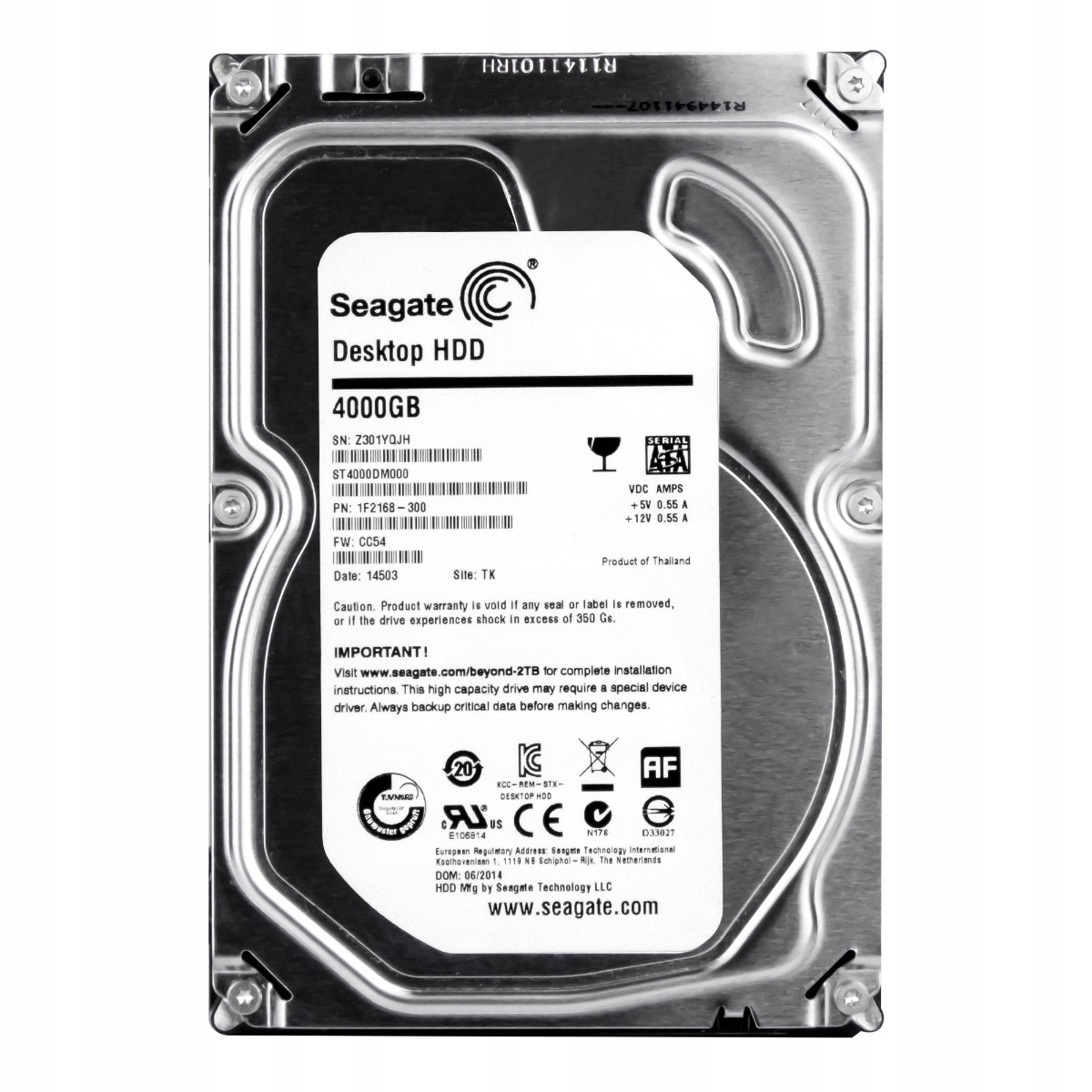 Seagate Desktop Hdd 4TB 5.9K 64MB Sata III 3.5'' ST4000DM000