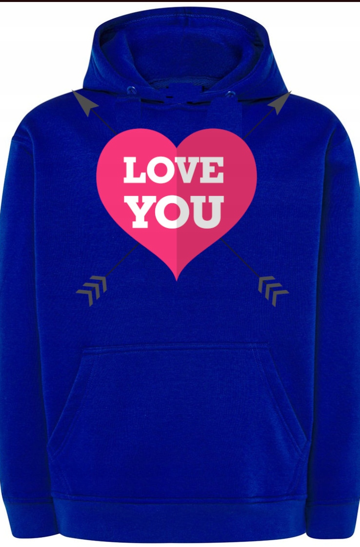 Valtentynky mikina s kapucí Láska Potisk r.XXL
