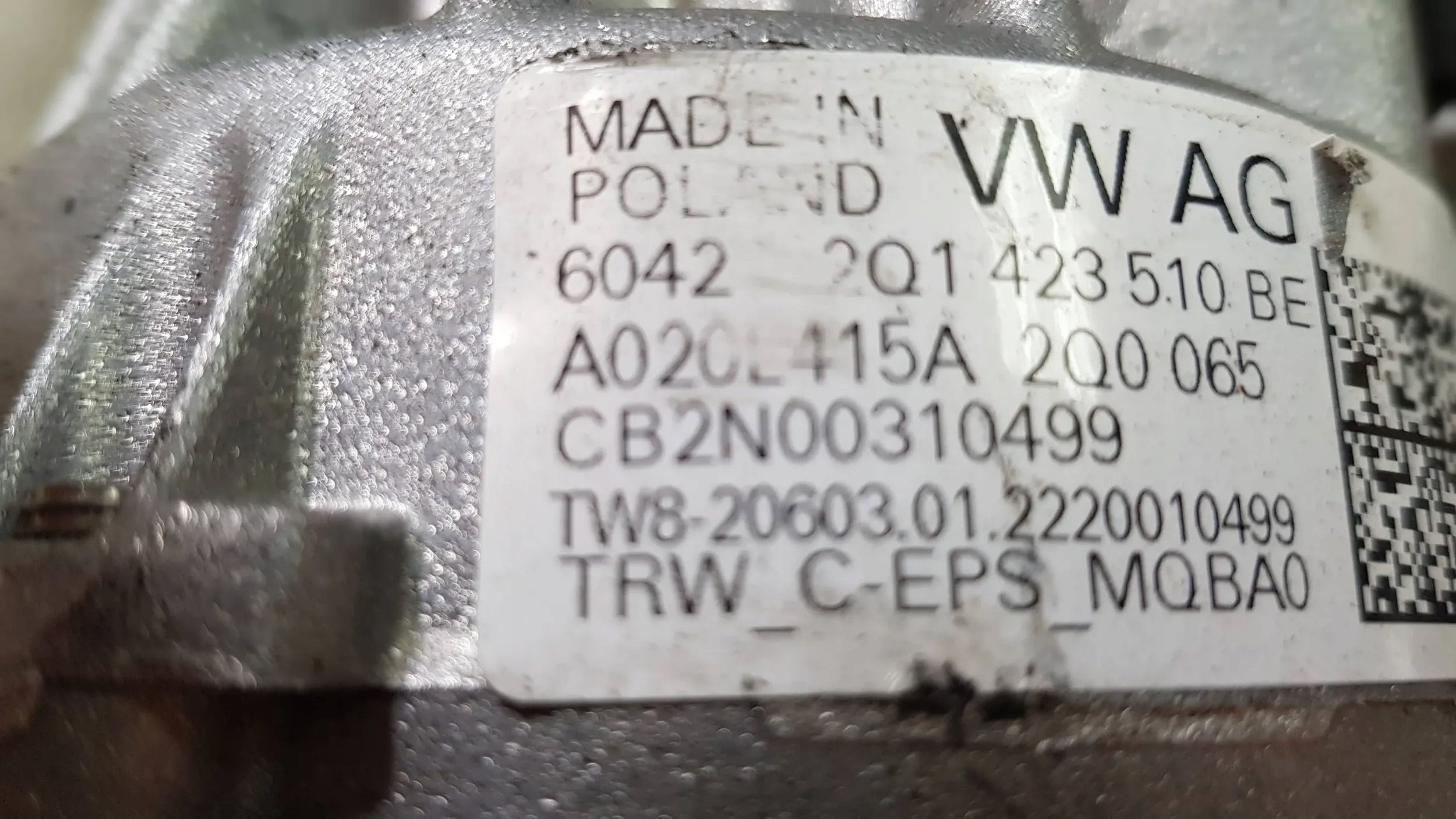 steering rod control electrics 2Q1423510BE VW POLO 2G TAIGO 2G7