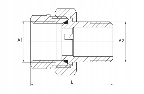 ŚRUBUNEK MOSIĘŻNY KĄTOWY ORING 1/2" CALA DN15 Typ kształtka