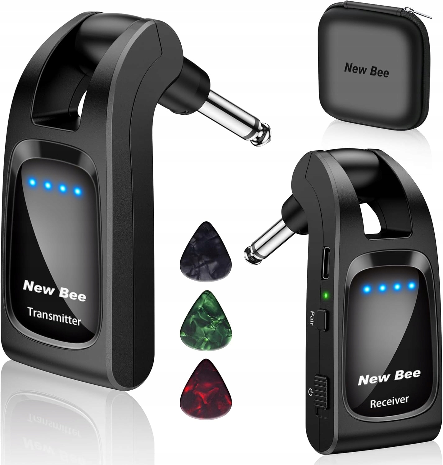 Bezdrátový vysílač-přijímač kytarového systému 2,4 GHz Lekato WS-100