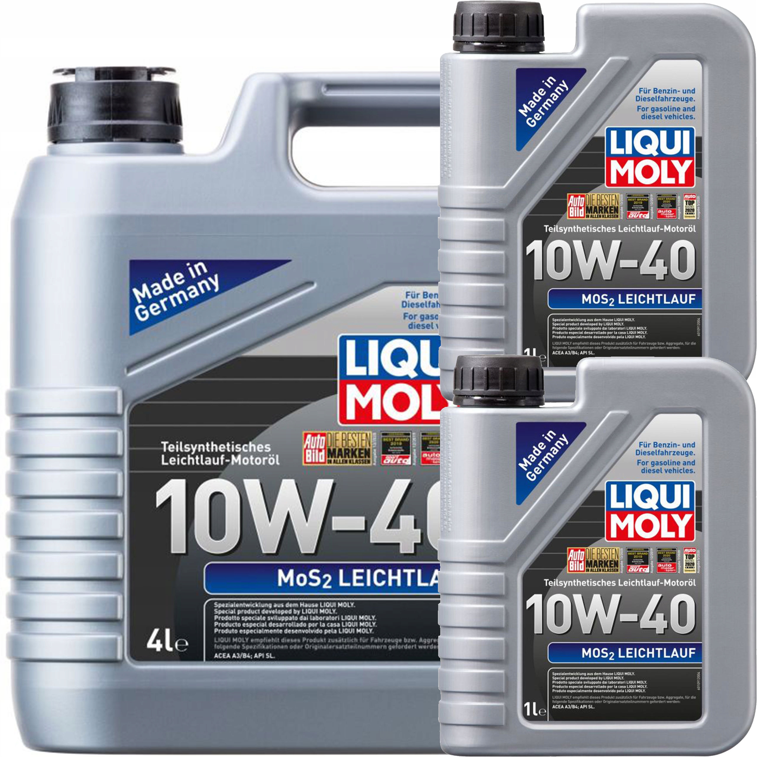 LIQUI MOLY Olej Silnikowy MoS2-LEICHTLAUF 10W40 6L