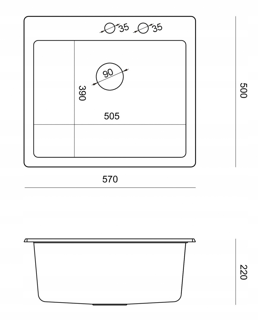 Zlewozmywak Quadron Morgan 110 BIAŁY 57 x 50 cm Marka Quadron