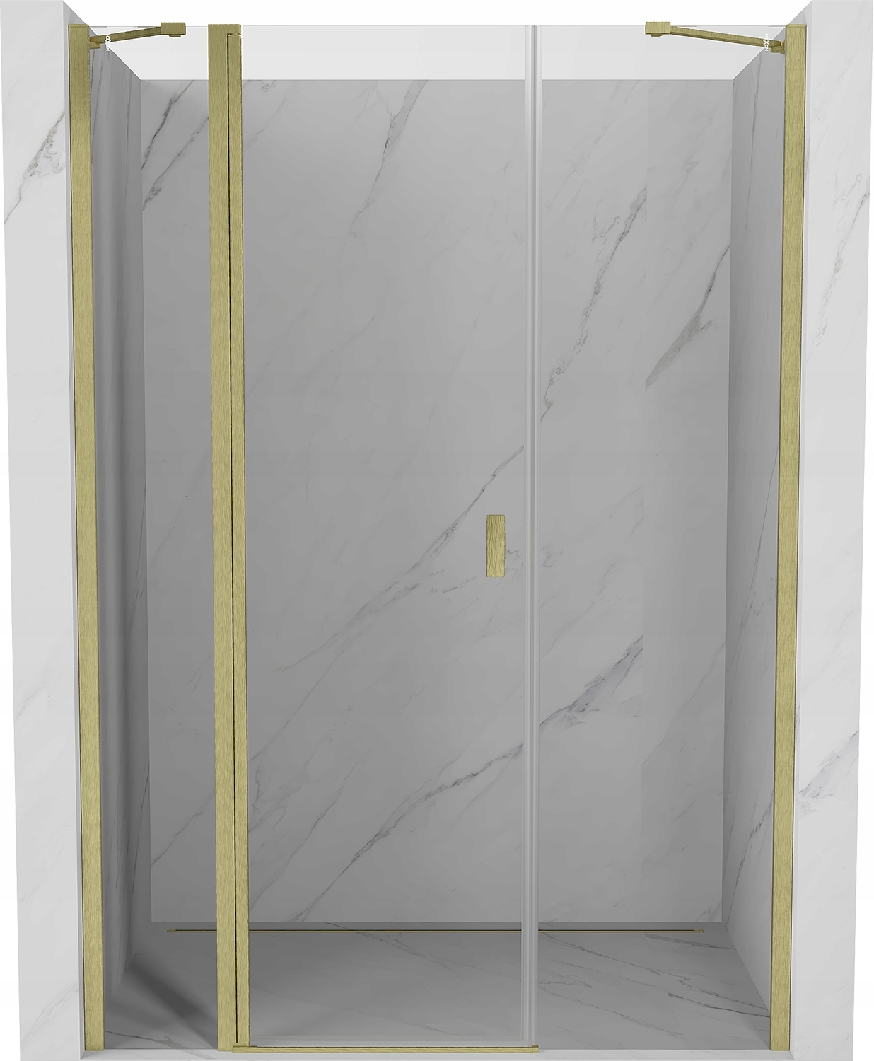 Mexen Mist Drzwi Prysznicowe Uchylne 135 CM Transparent Złote Szczotkowane