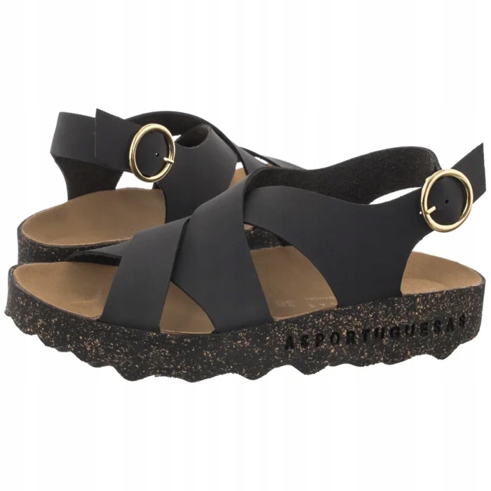 Dámské sandály Asportuguesas Cusk Nubuck Black P018278000 Černé