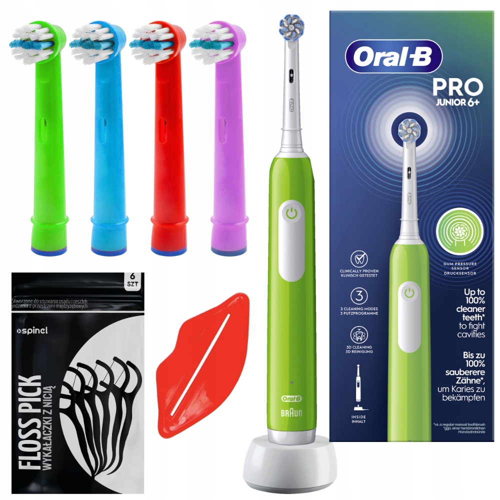 Szczoteczka Elektryczna Do Zębów Dla Dzieci Oral-b Junior 6+ Pro Dodatki