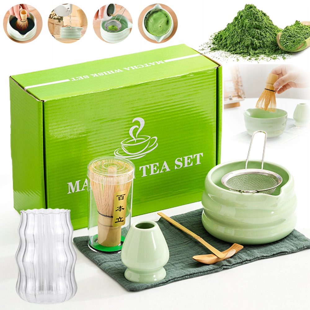 Levně Sada Nářadí Pro Přípravu Matcha Japonského Čaje Akcesoria Bambusové A Keramické