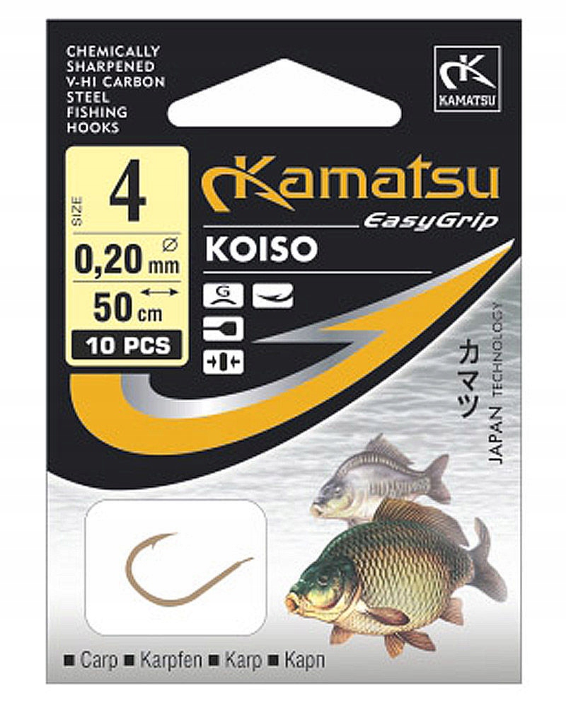 Haczyki Z Przyponem Kamatsu Koiso #2 50cm 0.22mm 10szt.