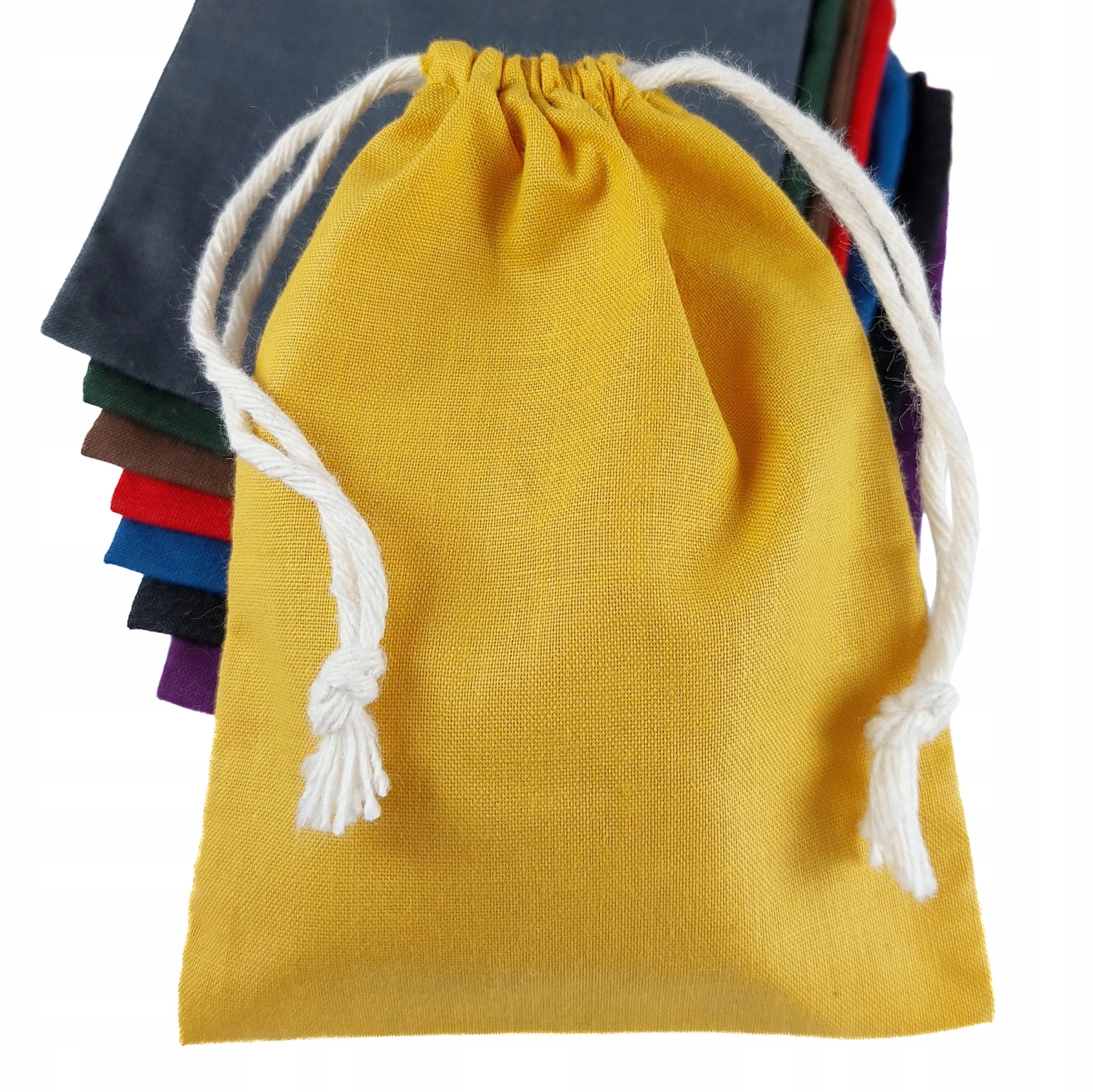 ŻÓŁTY WORECZEK BAWEŁNIANY NA KOŚCI 9X12 CM