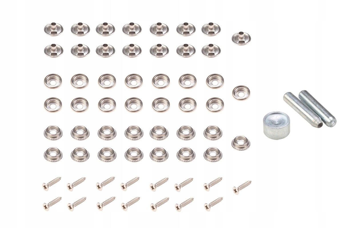 ZESTAW 100% NIERDZEWNYCH NAP DO ŁODZI ,ŻAGLI, BIMINI, PLANDEK ITP... Marka inny