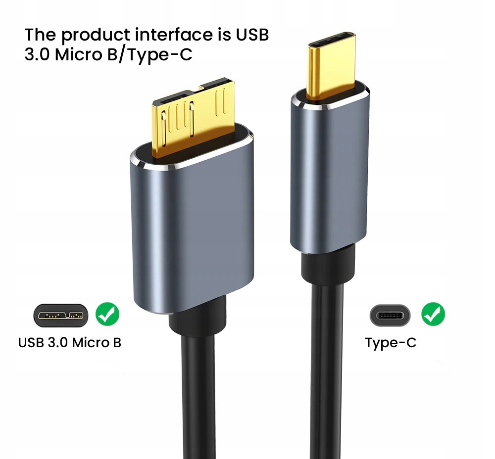 KABEL USB C 3.0 PRZEWÓD DO DYSKU HDD krótki 0,5 m Kod producenta KABEL USB C 3.0 MICRO B DO DYSKU ZEWNETRZNEGO