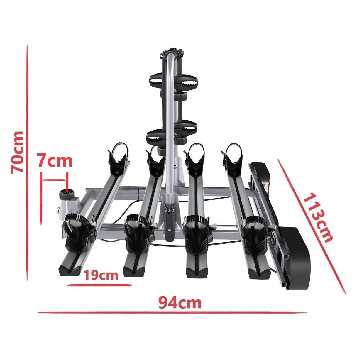 Platforma rowerowa Amos Giro 4 na 4 rowery - 7 PIN Model platforma rowerowa Amos GIRO 4
