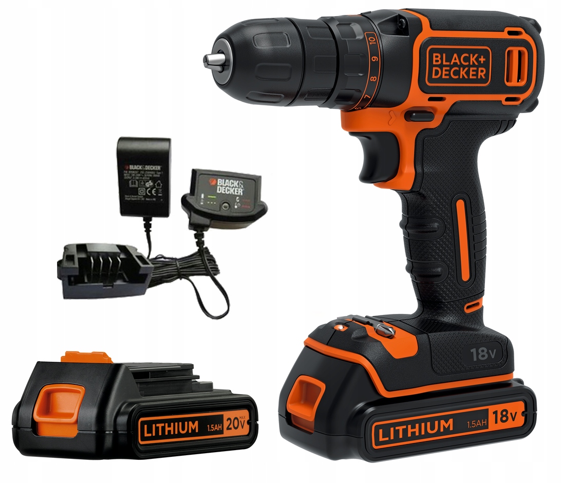 Wkrętarka Black+Decker zasilanie akumulatorowe 18 V BDCDC18
