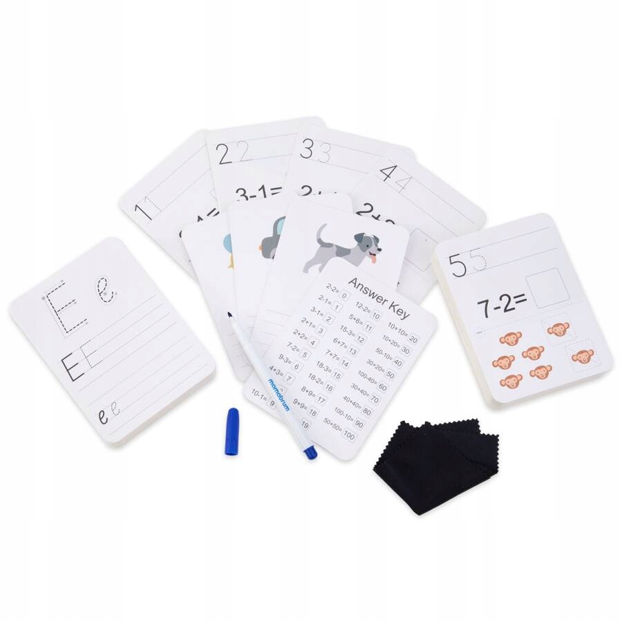 MAMABRUM Duże Karty Do Nauki Pisania Alfabet Cyfry Wiek dziecka 3 lata +