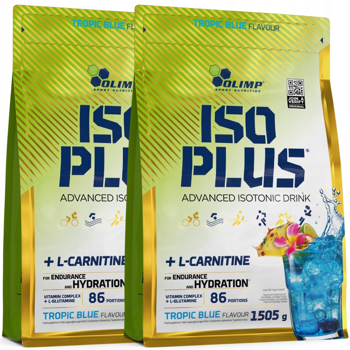 Olimp Iso Plus 3010g Isotonic Elektrolyty Tropický Modrý