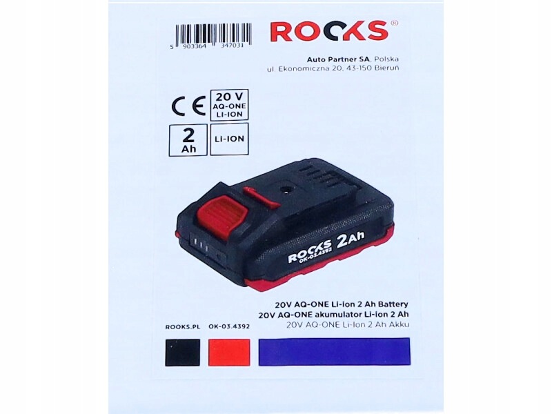 Rooks 20V Aq-one Akumulátor Li-ion 2 Ah