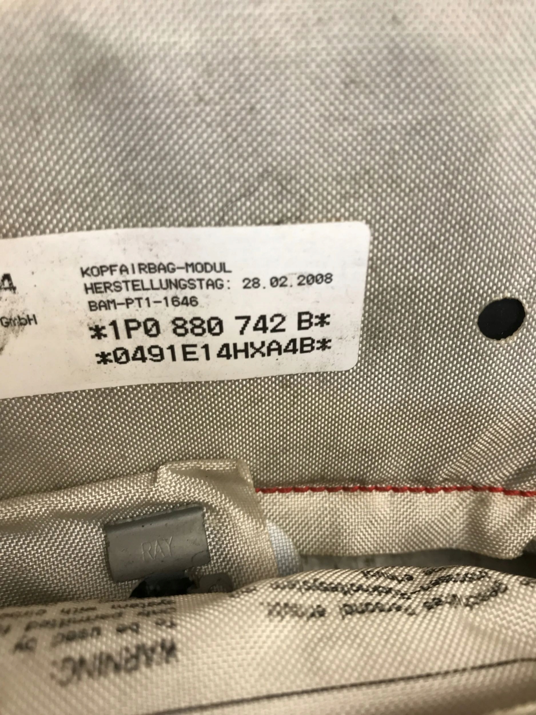 Dachvorhang Airbag AIRBAG links rechts SEAT LEON II