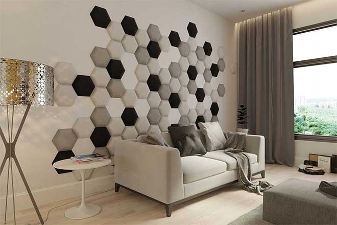 PANELE TAPICEROWANE HEKSAGON Plaster Miodu 41x35 Producent inna