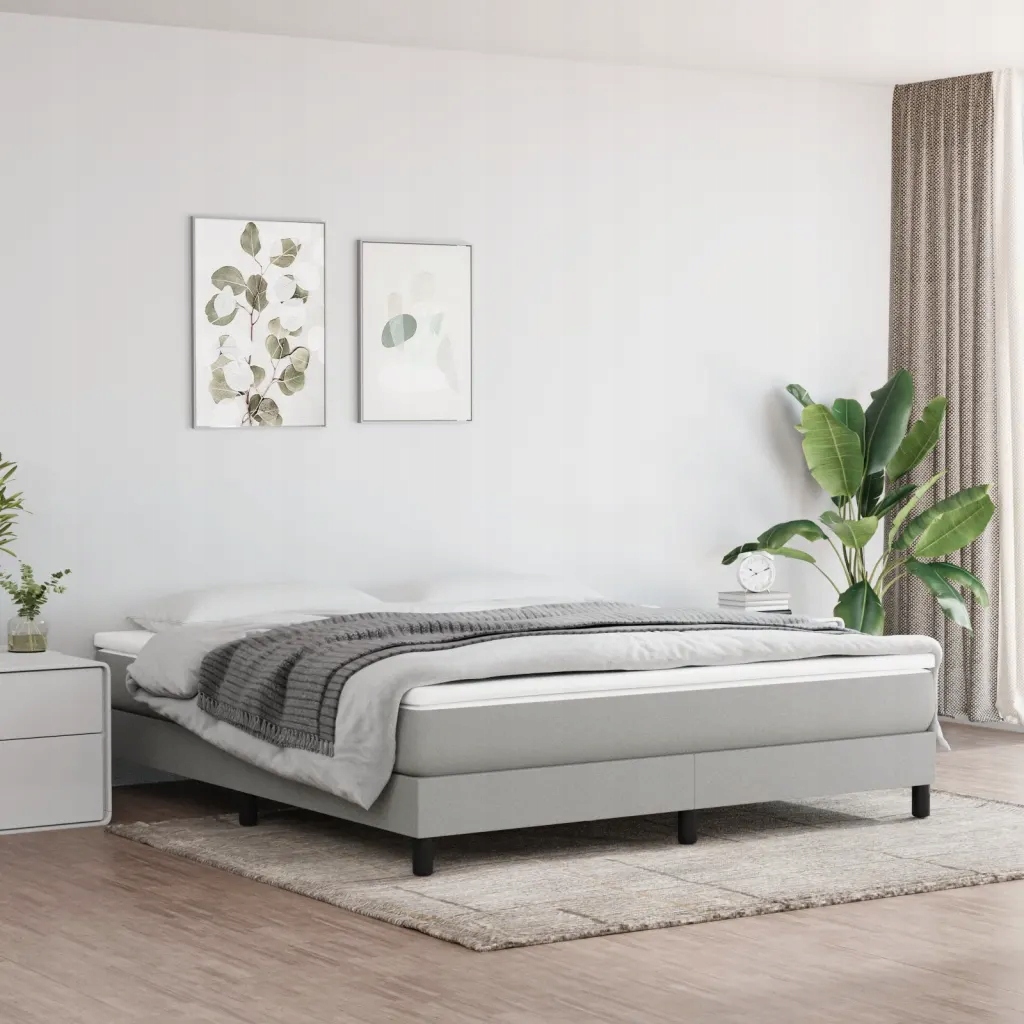 Taštičková matrace světle šedá 160 x 200 x 20 cm textil Šedá 347814