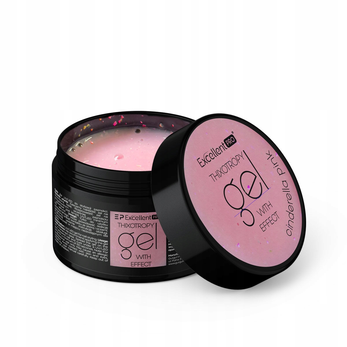 Excellent PRO Thixotropy Gel With Effect żel budujący Cinderella Pink 50g