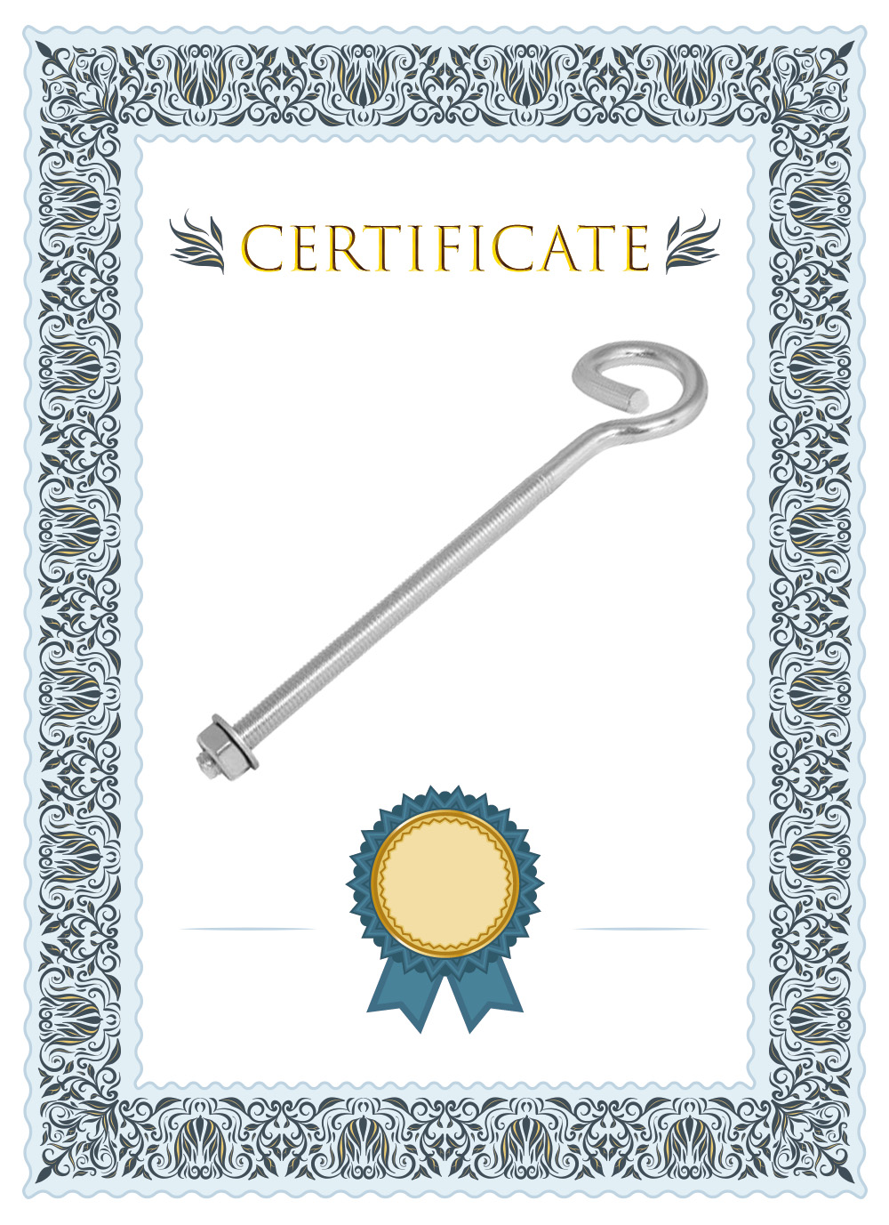 HAK HUŚTAWKOWY DO HUŚTAWKI OCZKOWY M12x210 mm Długość siedziska 50 cm