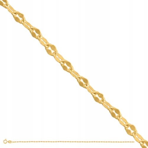 Zlatý řetízek 585 s diamantovanými články, 0.99g, délka 40 cm – efektní