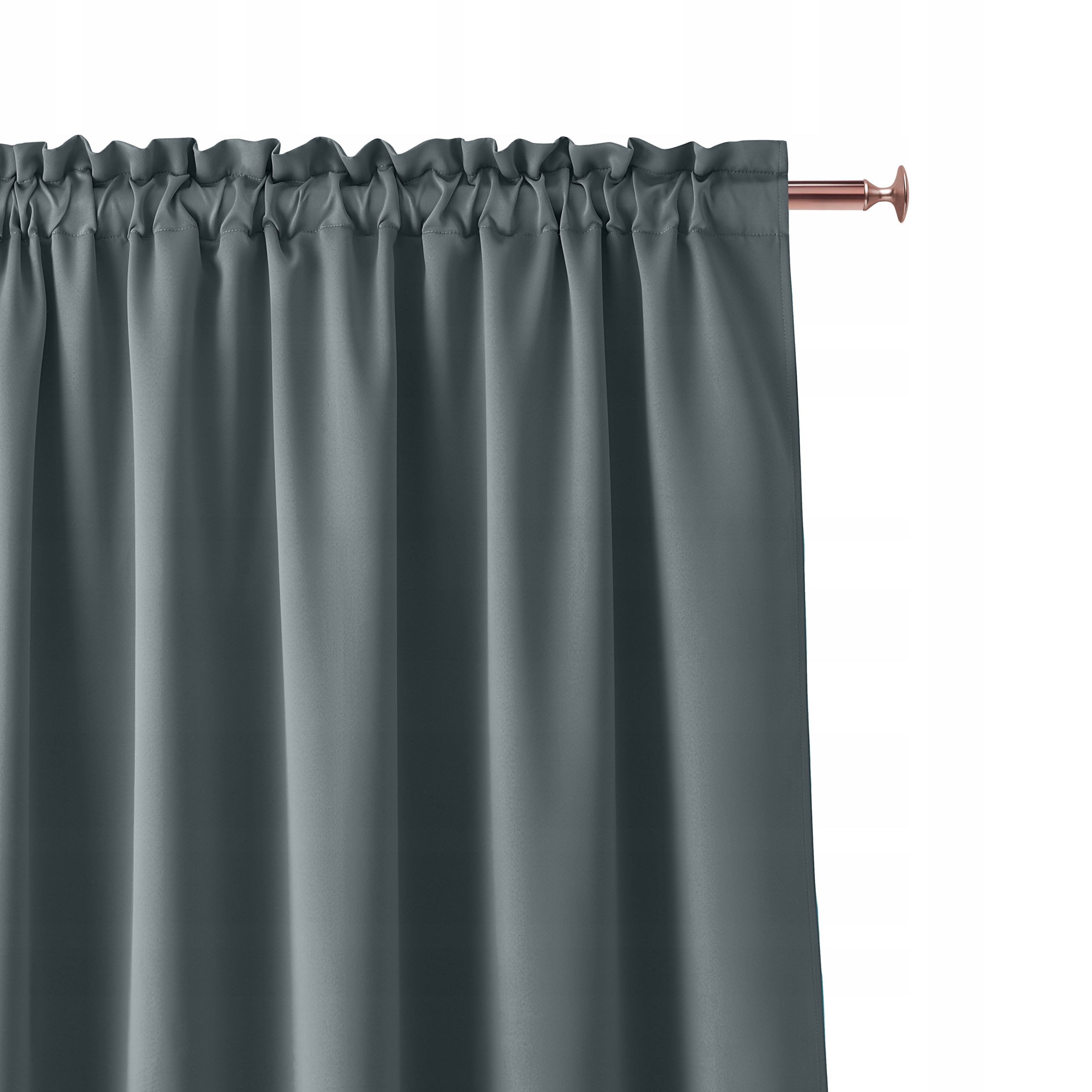 

Zasłona gotowa 140x250 na taśmie Aura szara ciemna