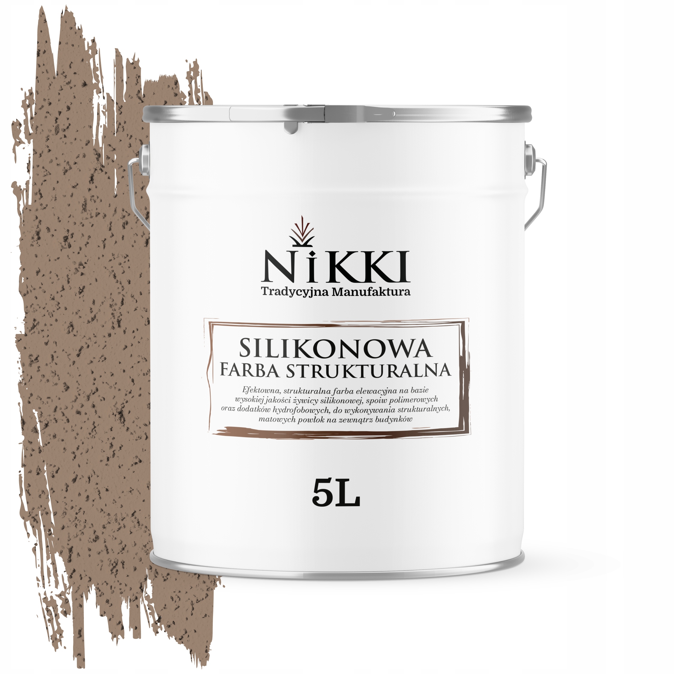 Štruktúrovaná fasádna silikónová fasádna farba 5L orechová F535 Uv