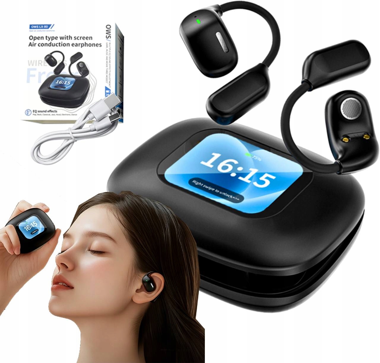 Bezdrátová bluetooth sluchátka Překladač 135 ježků pro sport a hovory