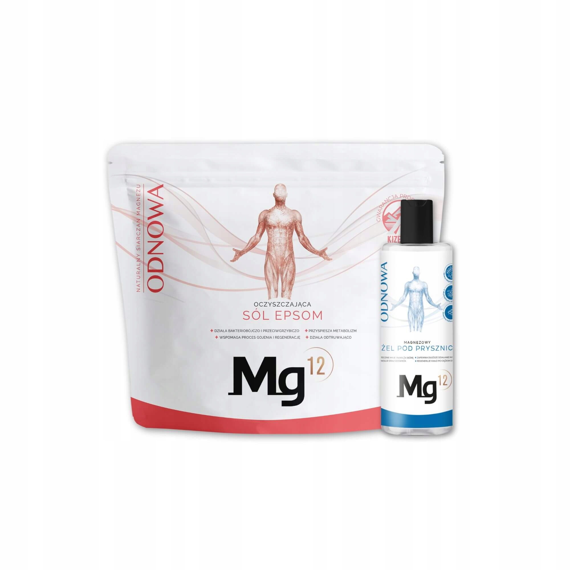 Sada: Epsomská sůl Mg12 Obnova 4 kg Sprchový gel s hořčíkem Mg12 Obnova