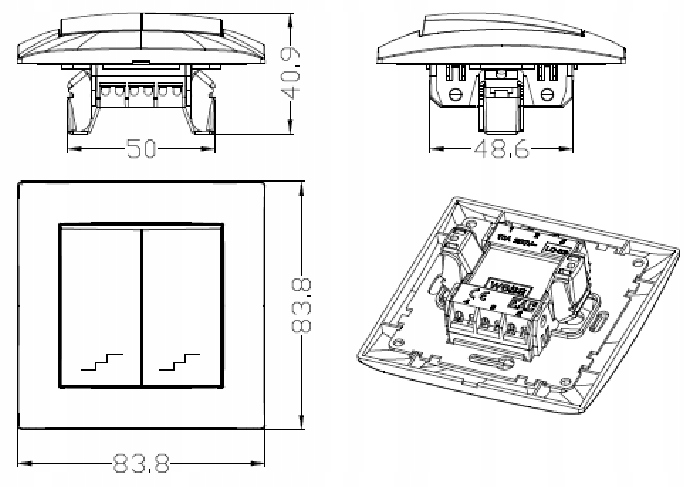 WESA LC-05 WŁĄCZNIK SCHODOWY PODWÓJNY ŁĄCZNIK Marka VCX
