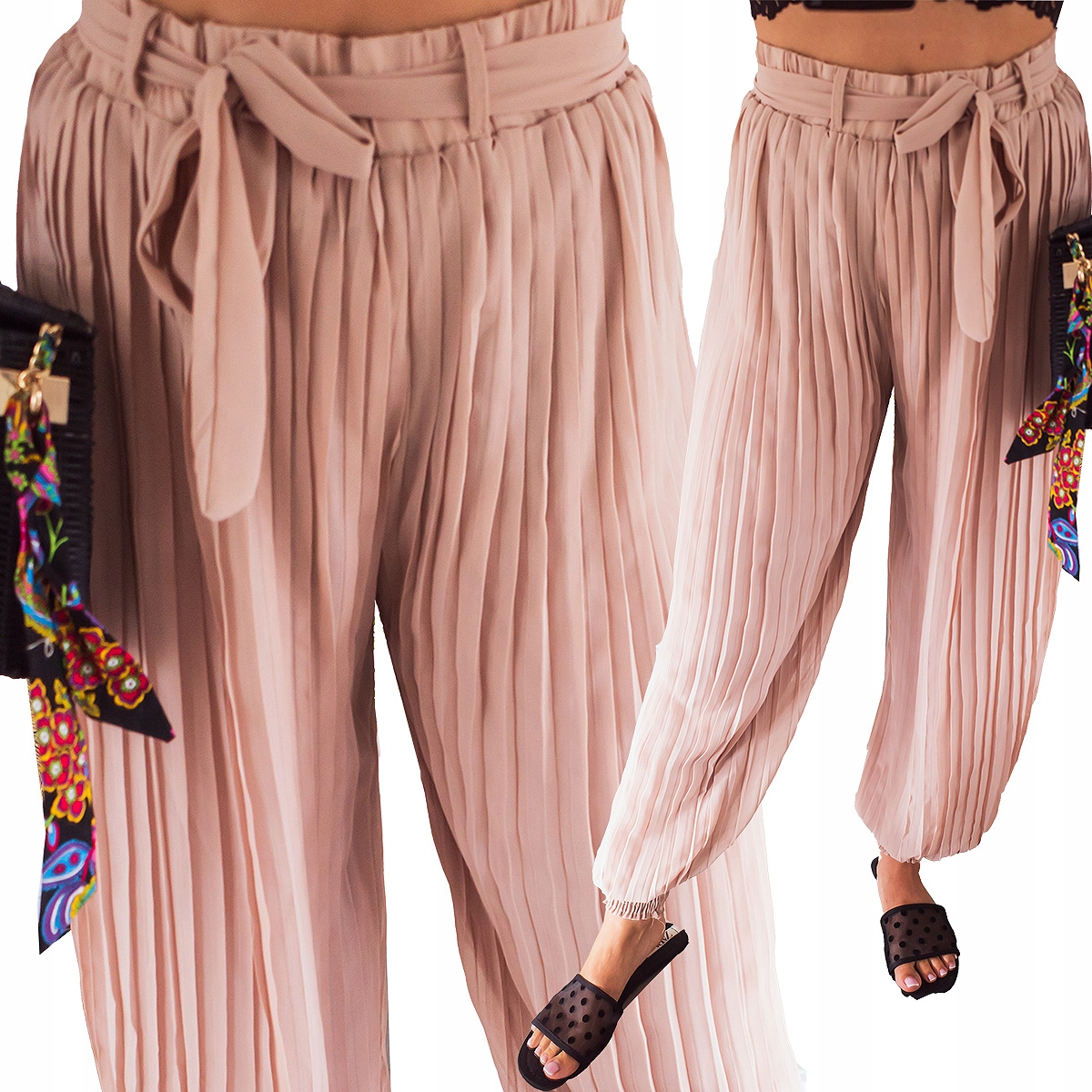 

damskie wygodne luźne Plisowane spodnie L/XL M152