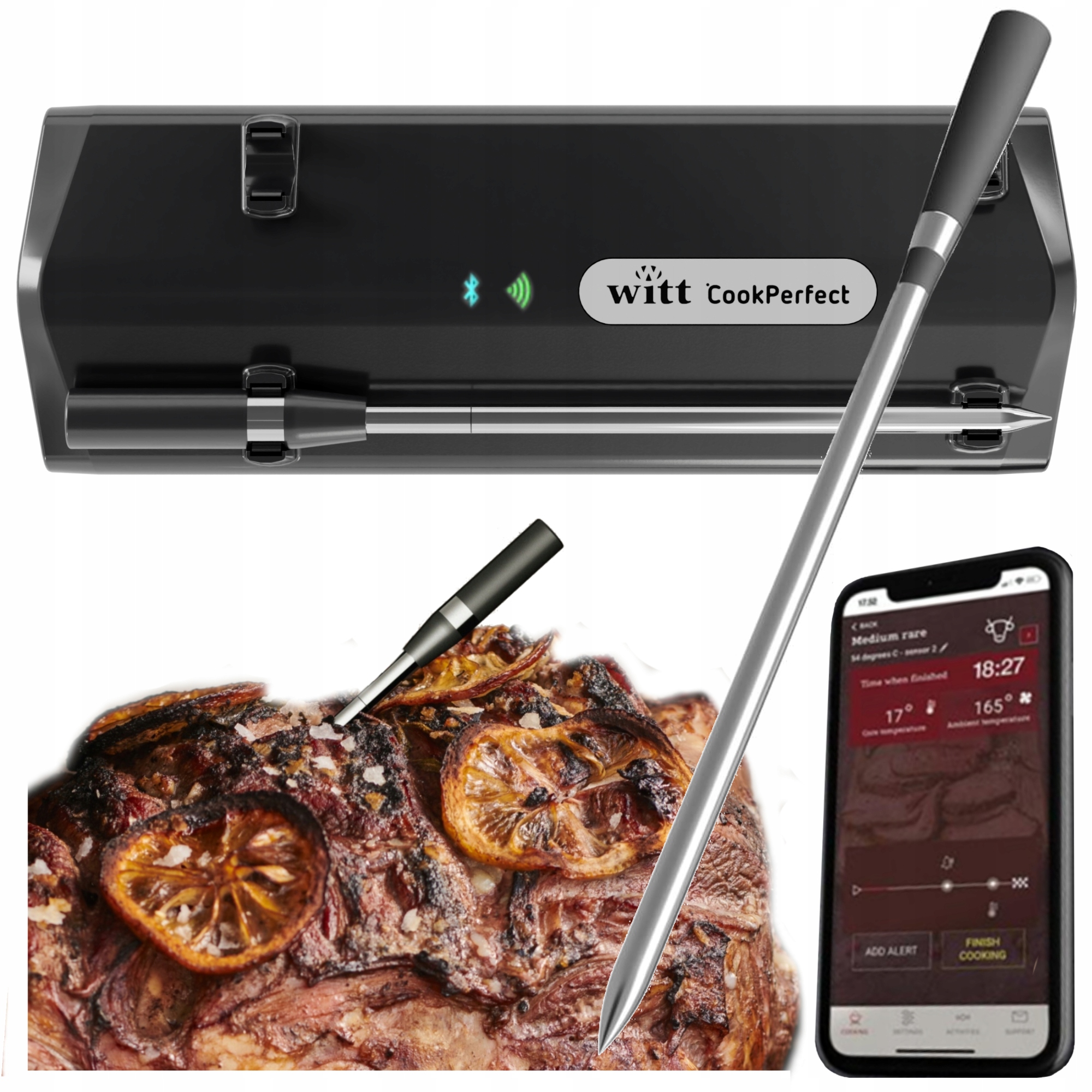 Termometr Kuchenny Sonda Bezprzewodowy Witt CookPerfect Single Aplikacja