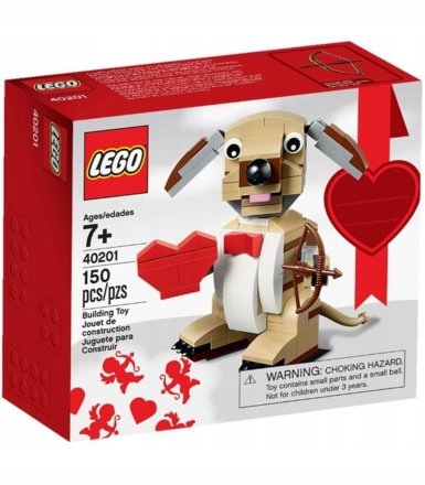 LEGO 40201 WALENTYNKOWY PIESEK WALENTYNKI KUPIDYN CUPI DOG UNIKAT NOWE