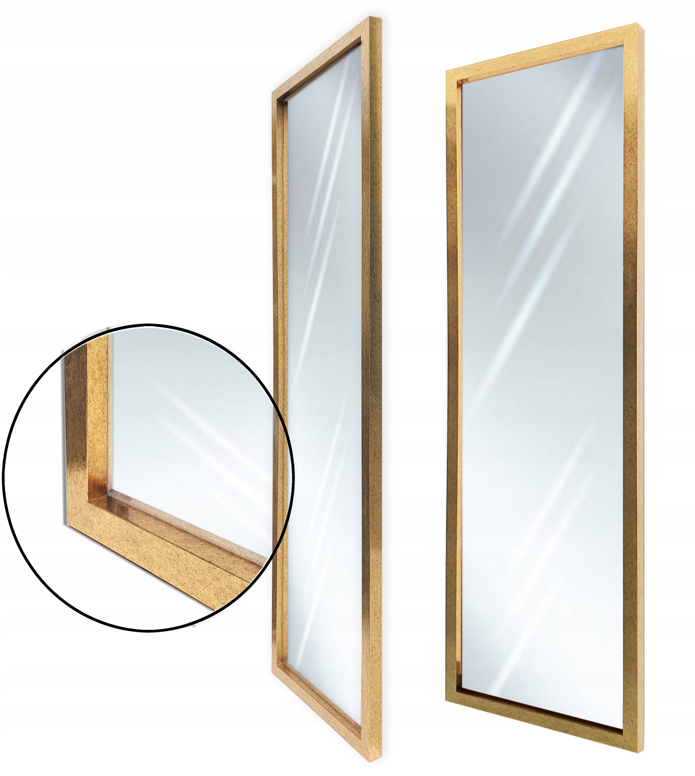 

Lustro w ramie 160x50 165x55 nowoczesne złote 3D