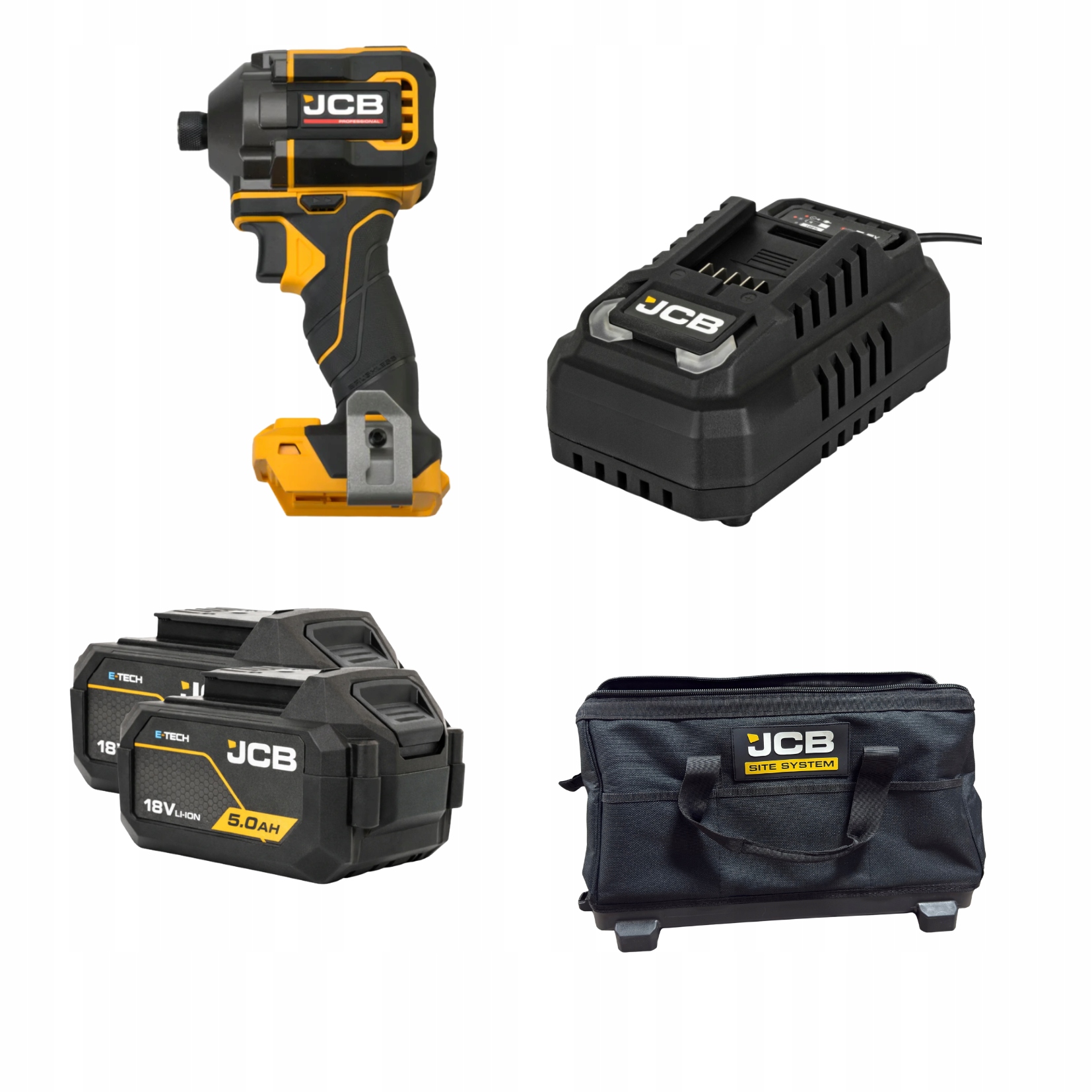 Sada Jcb Úderový šroubovák Jcb 18V 230 Nm 2x Akumulátor 5.0 Ah