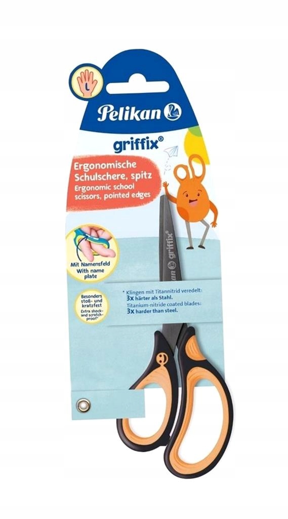 NOŻYCZKI SZPICZASTE NEON BLACK DLA LEWORĘCZNYCH