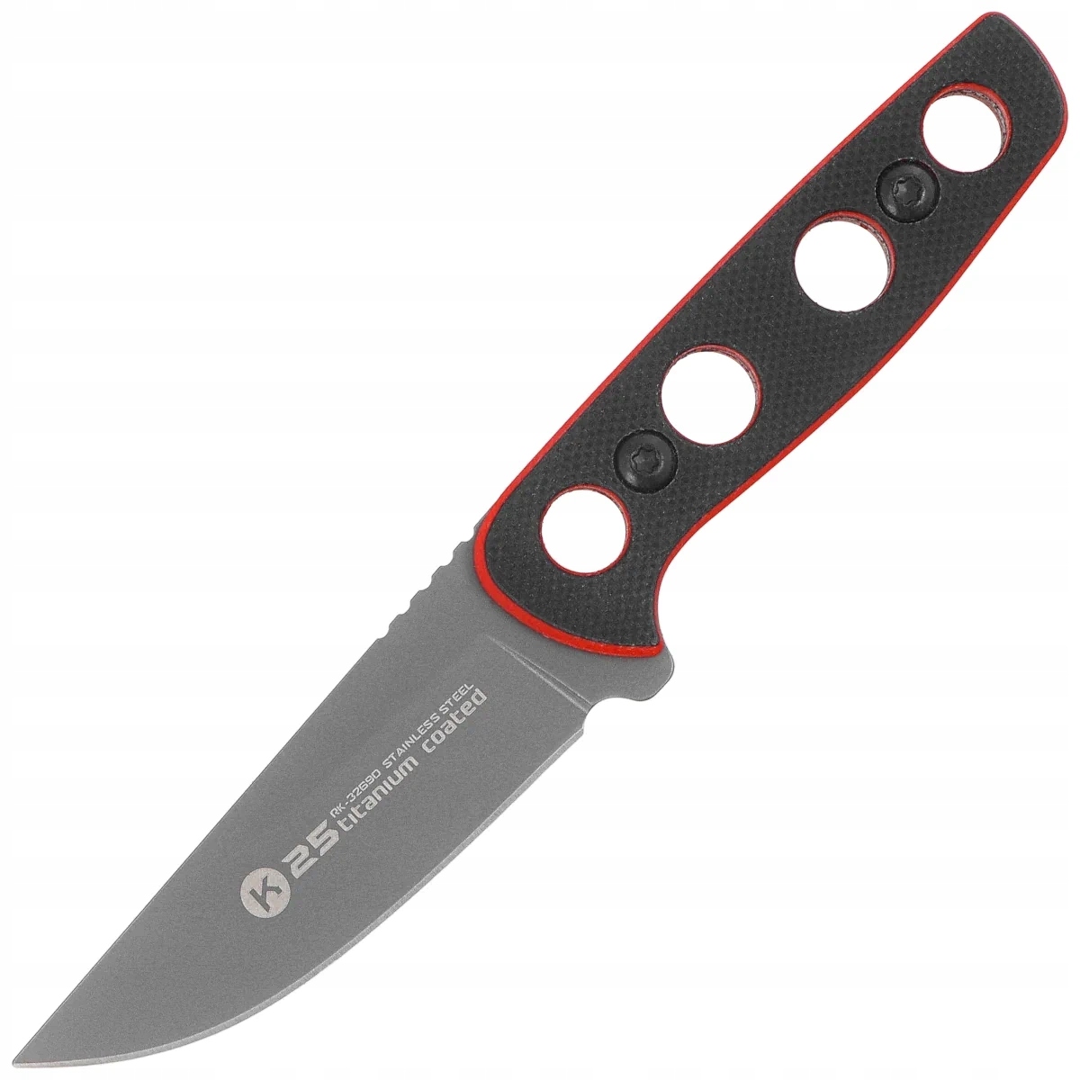 Nóż na szyję Edc K25 Stal 7Cr17Mov powłoka tytan Pochwa Kydex Taktyczny