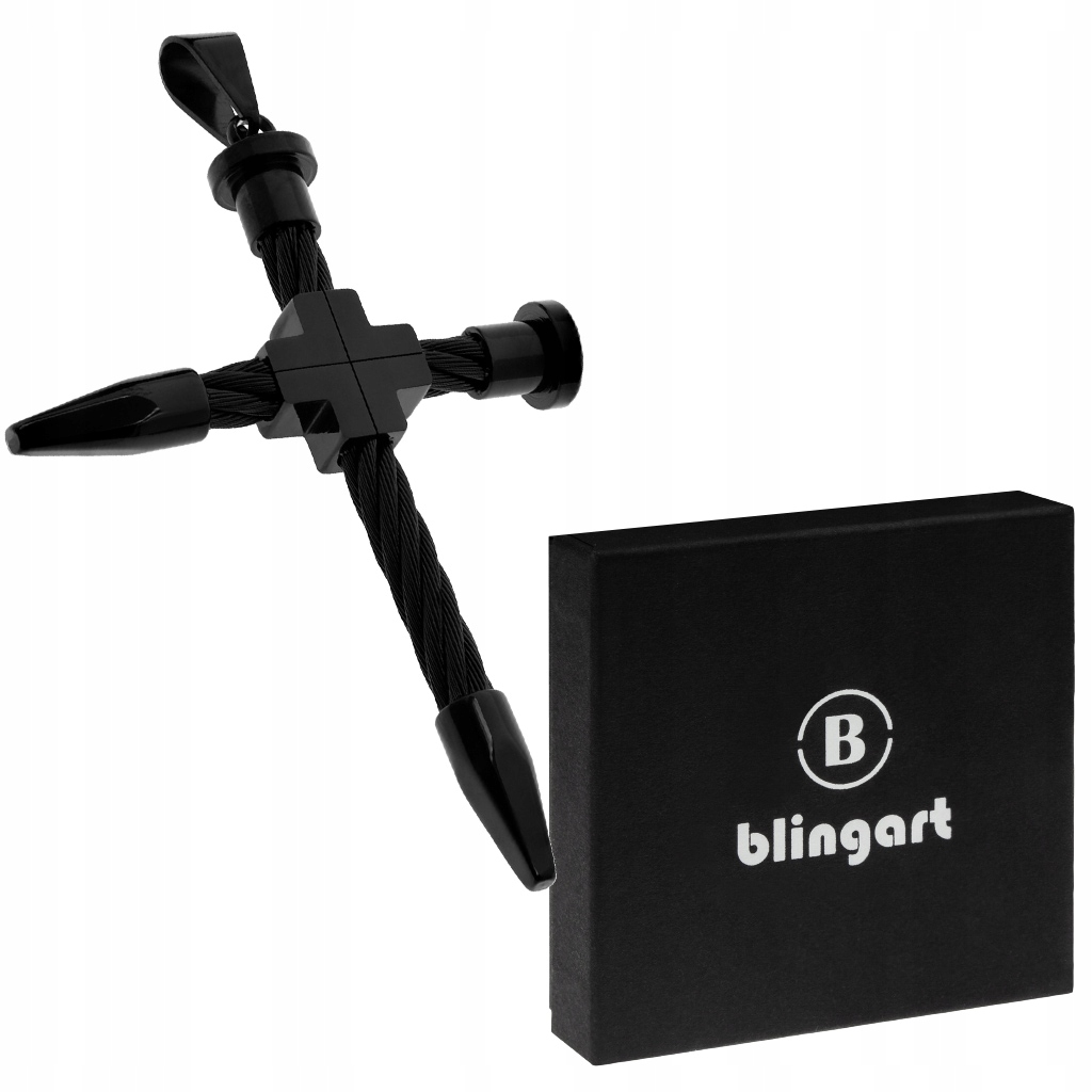 Zawieszka męska stalowa KRZYŻYK wisiorek LINKA kolory STAL CHIRURGICZNA