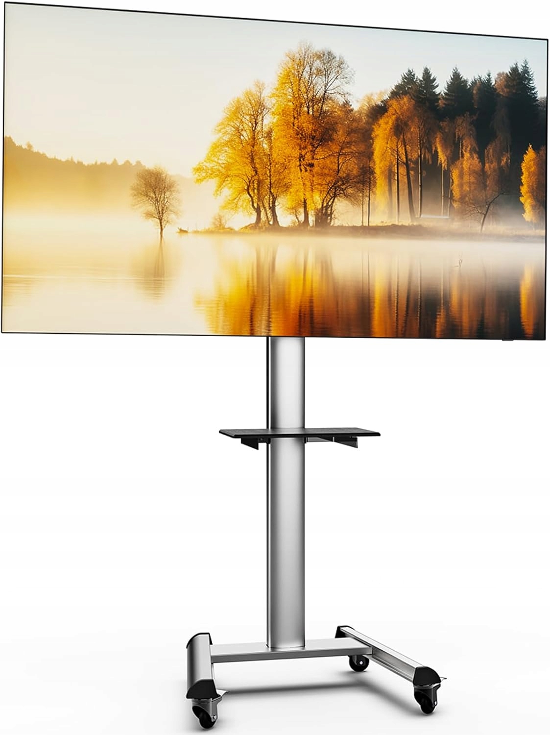 Stojak Podstawa Tv Kółka 2 Półki Biały Usb 32-75 Cali 40 Kg 210CM Wysokości