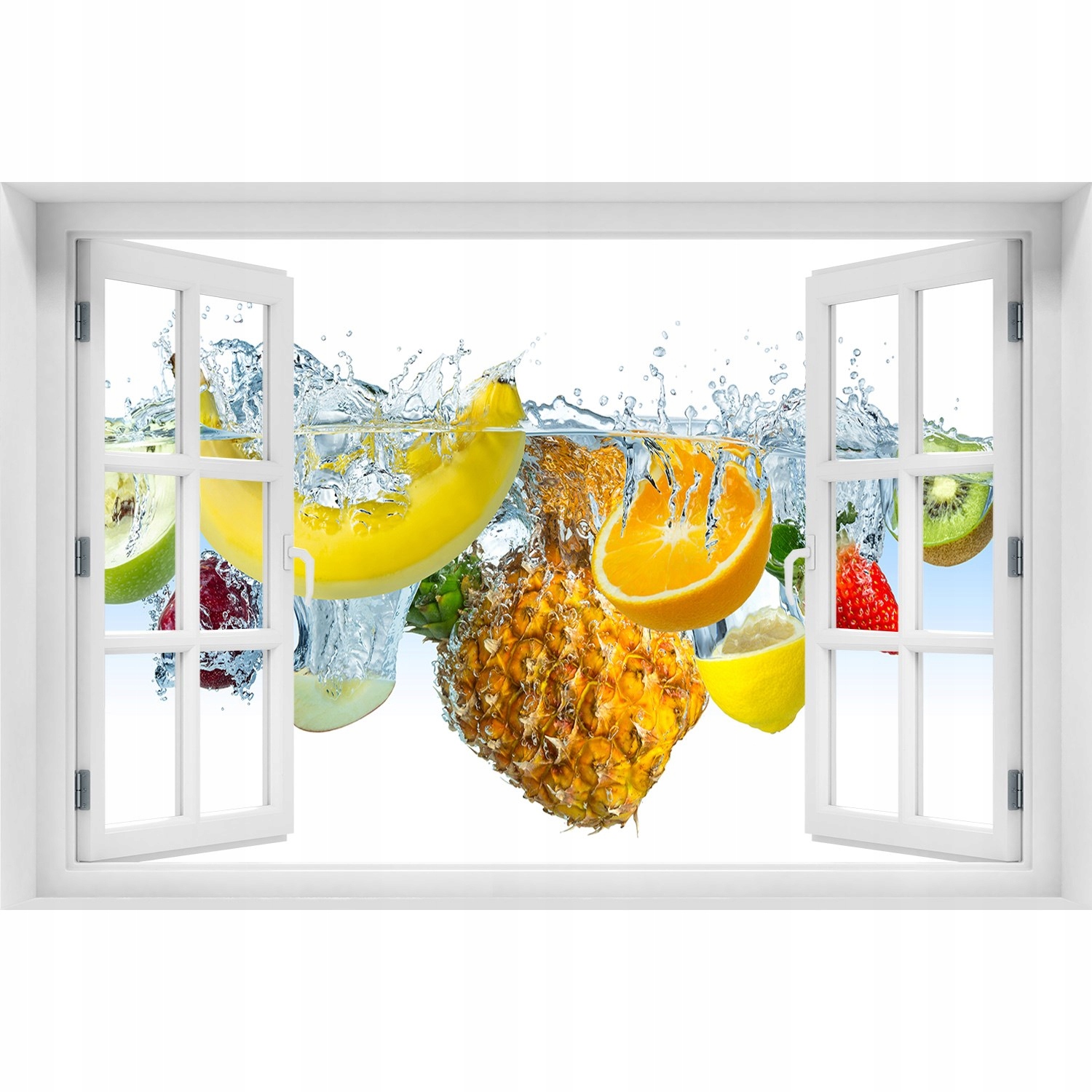 

Okno Naklejka Samoprzylepna Owoce pod wodą 120x80