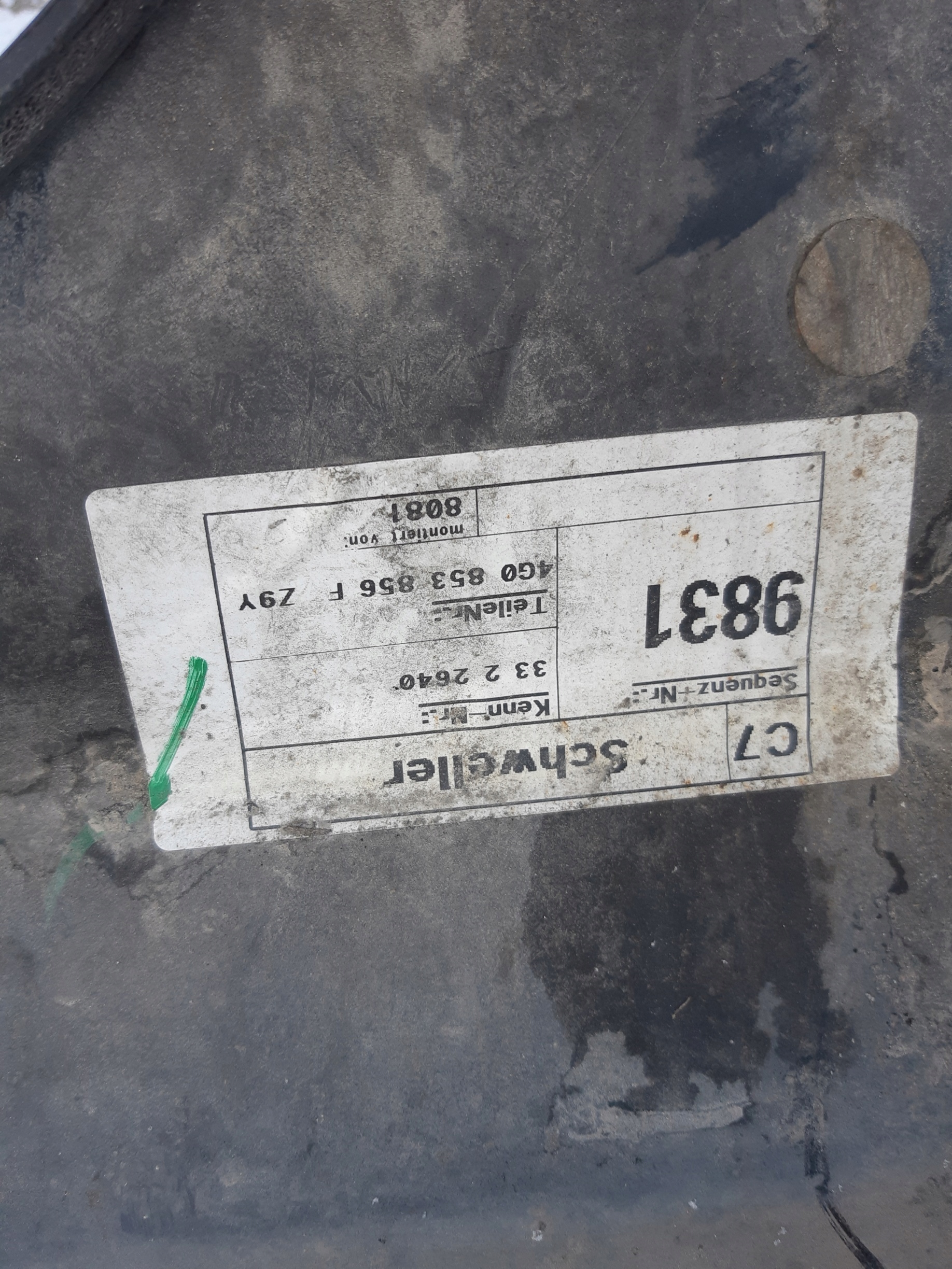 AUDI A6 C7 LZ9Y moulding cap threshold S-LINE right 4G0853856F