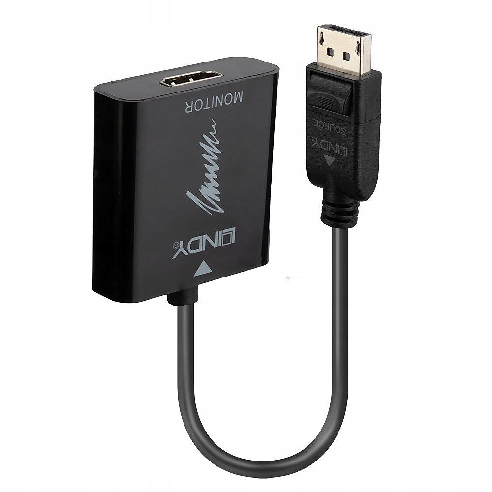 Konwerter DisplayPort na Hdmi Active Lindy czarny